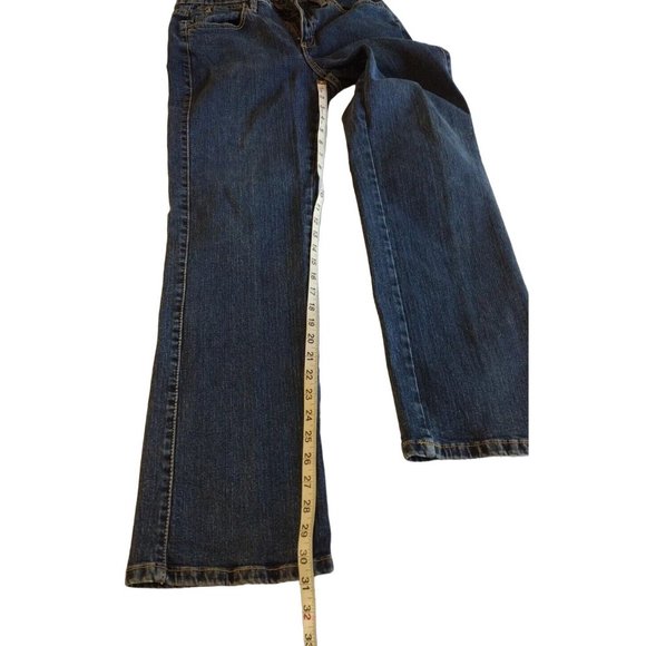 Aura Jeans Womens 8 Petite Short Rise Embroidered Straight - Picture 11 of 16